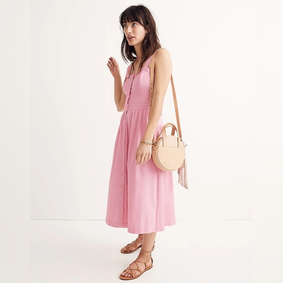 NWT - Madewell Pink Fleur Bow-Back Dress - Size 14 - Picture 2 of 7